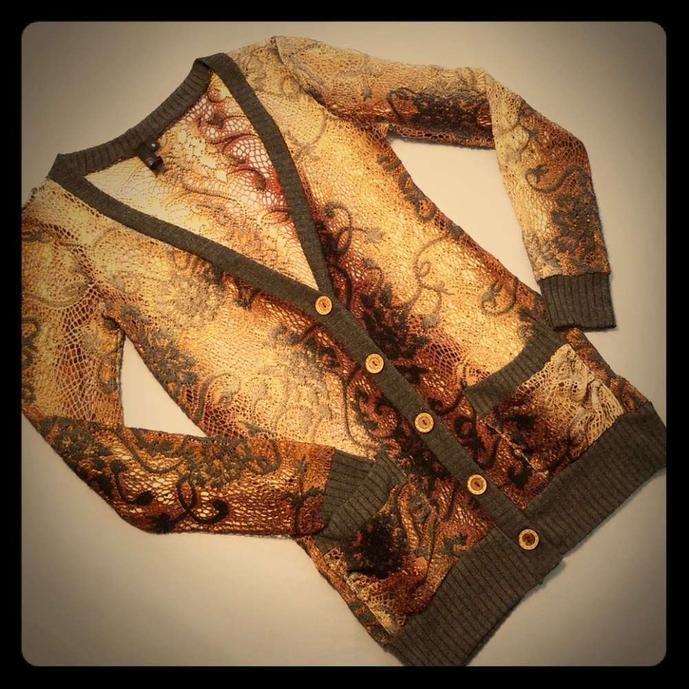 BKE Boutique Crochet Lace Cardigan